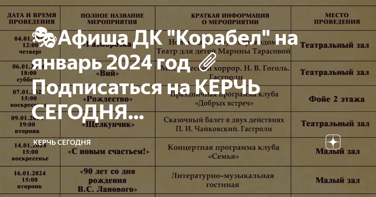Ковров афиша дк