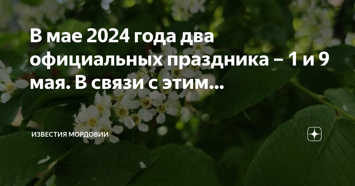 Майские праздники 2024 официальные