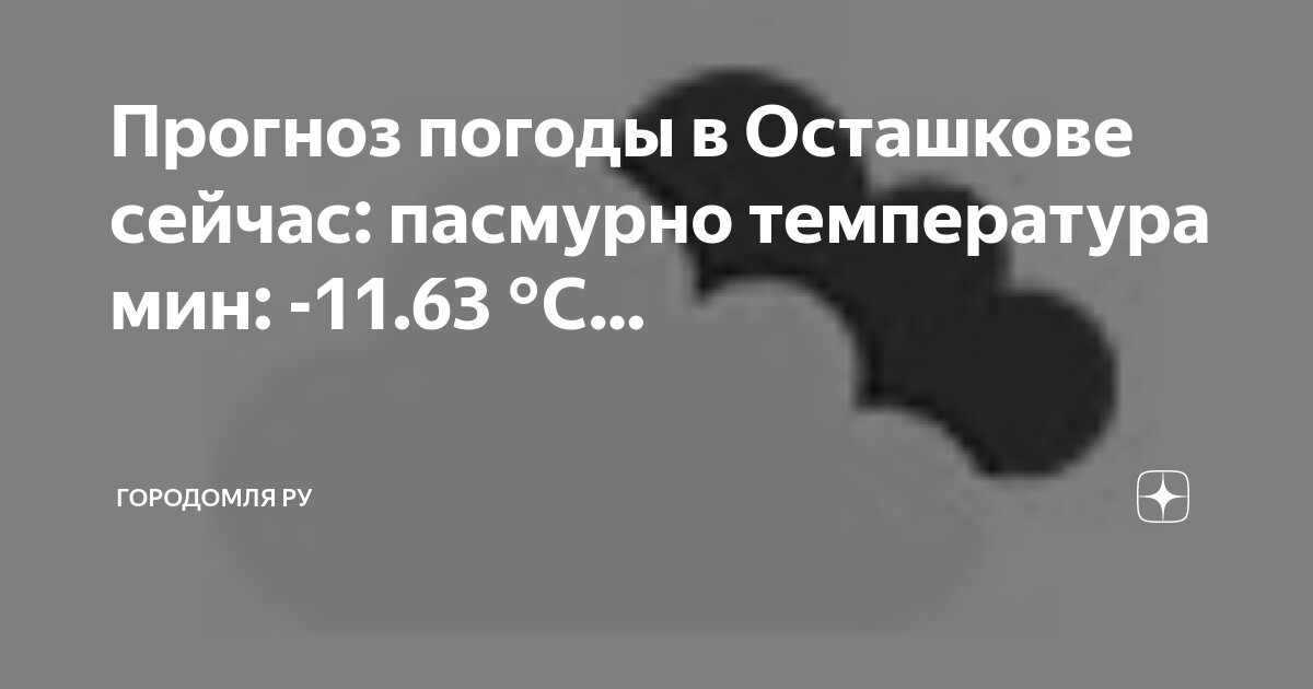 Погода в осташкове сегодня