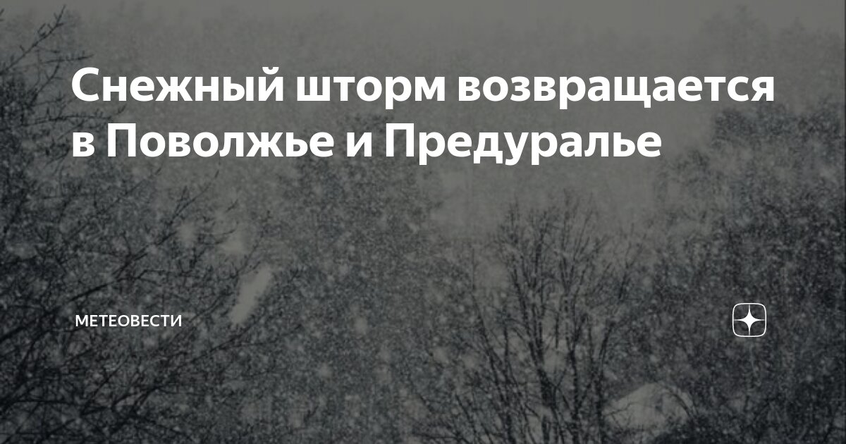 Снежный шторм возвращается в Поволжье и Предуралье | Метеовести | Дзен