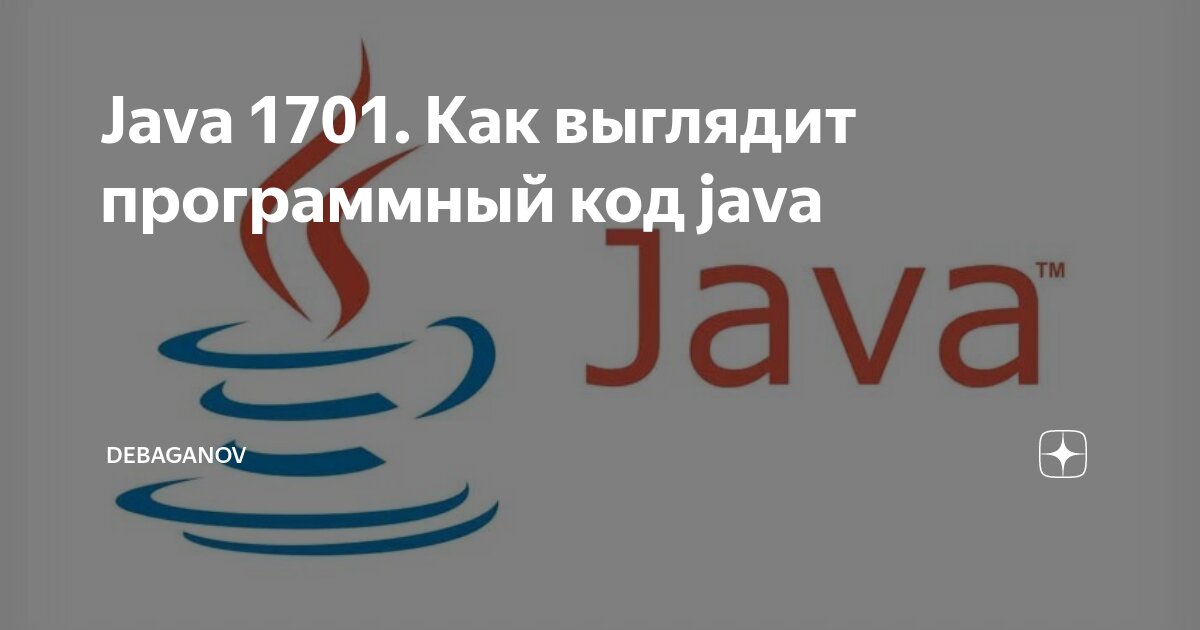 Java 1701. Как выглядит программный код java | DEBAGanov | Дзен
