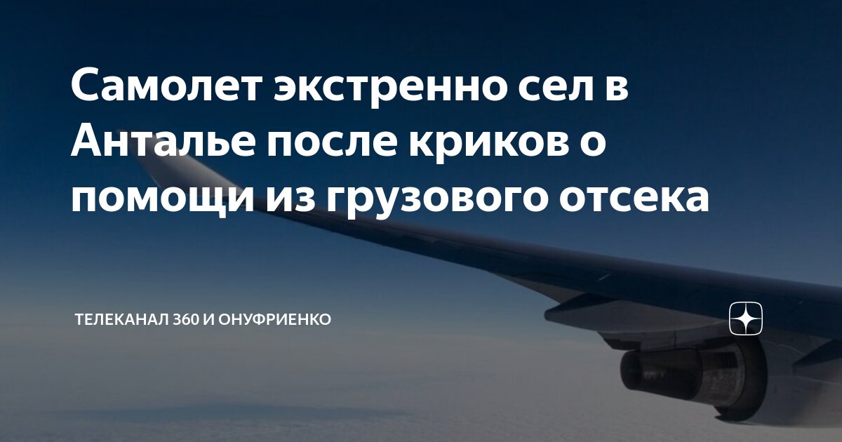 Самолет сел в Анталье после криков о помощи из грузового отсека