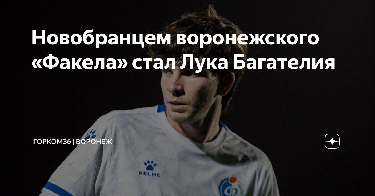 Новобранцем воронежского «Факела» стал Лука Багателия | Горком36 ...
