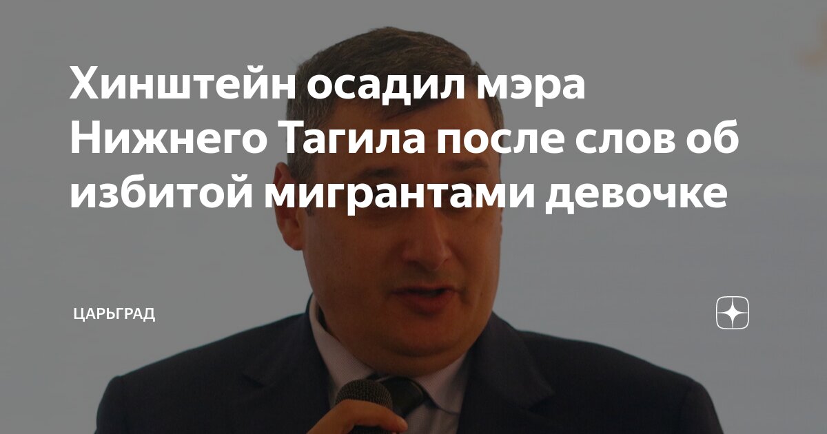Хинштейн осадил мэра Нижнего Тагила после слов об избитой мигрантами девочке
