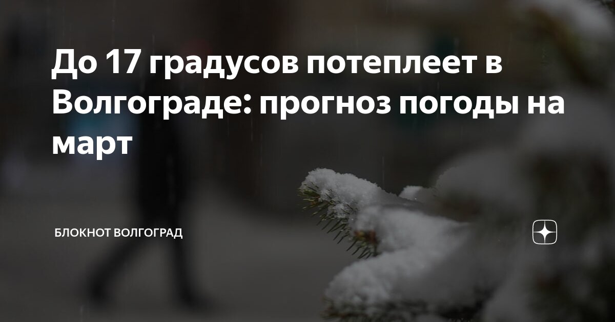 До 17 градусов потеплеет в Волгограде: прогноз погоды на март | Блокнот ...
