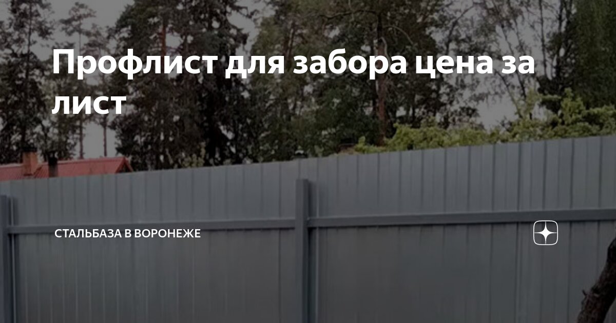 Профлист для забора цена за лист | Стальбаза в Воронеже | Дзен