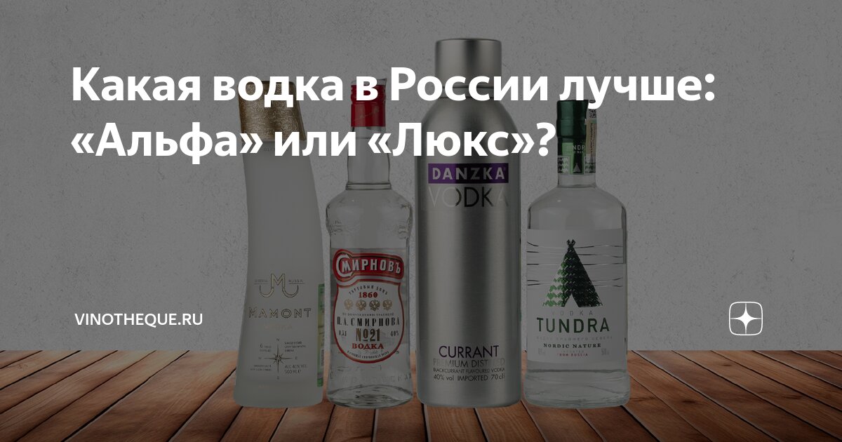 Какая водка в России лучше: «Альфа» или «Люкс»? | VINOTHEQUE.RU | Дзен