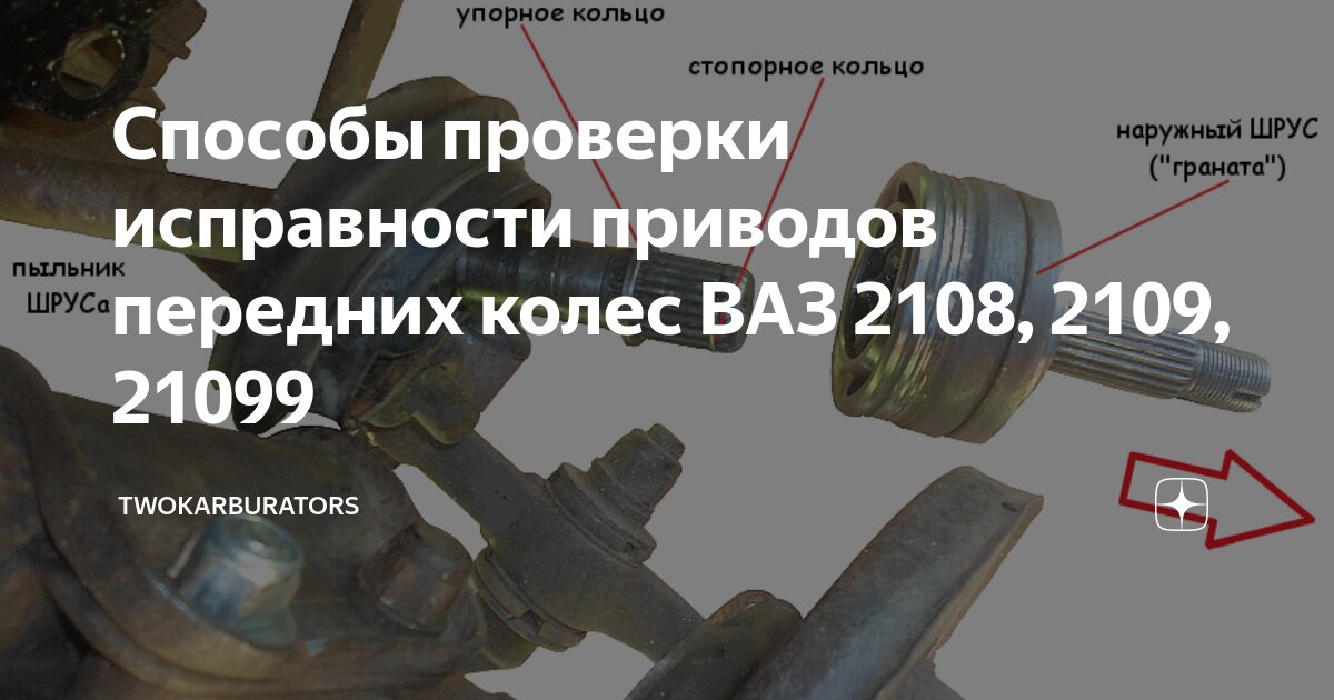 Способы проверки исправности приводов передних колес ВАЗ 2108, 2109 ...
