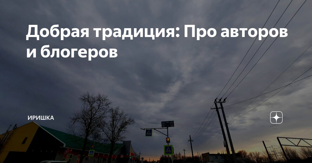 Добрая традиция: Про авторов и блогеров | ИРИШКА | Дзен
