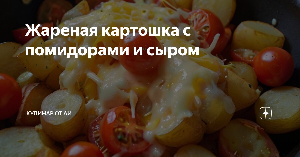 Жареная картошка с помидорами и сыром — рецепт с фото