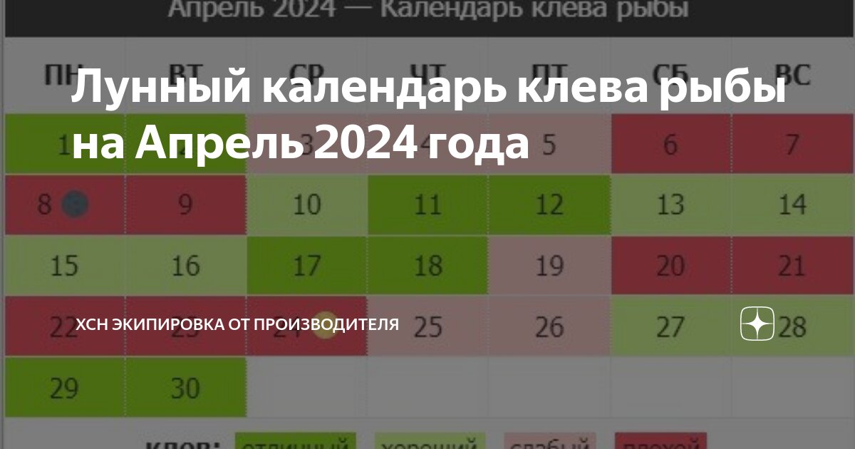 Лунный календарь на 2024 для рыбалки