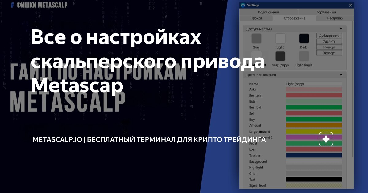 Все о настройках скальперского привода Metascap | MetaScalp.io ...
