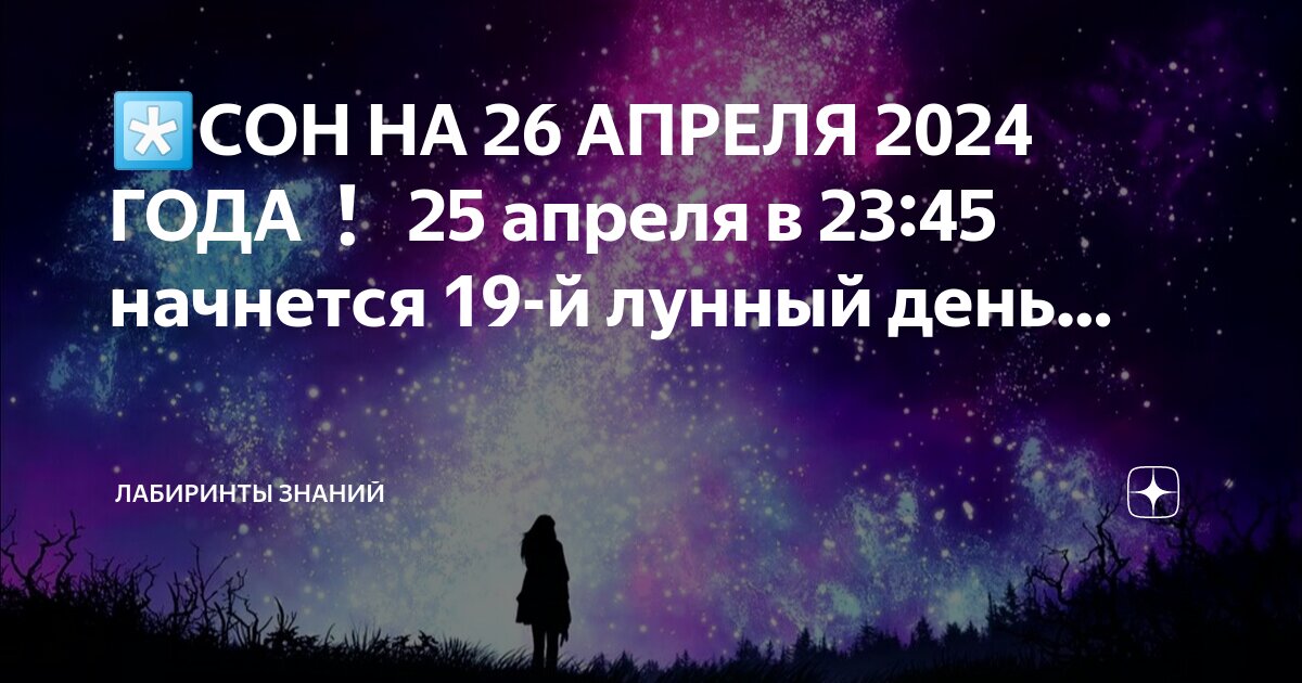 6 апреля 2024 какой лунный день