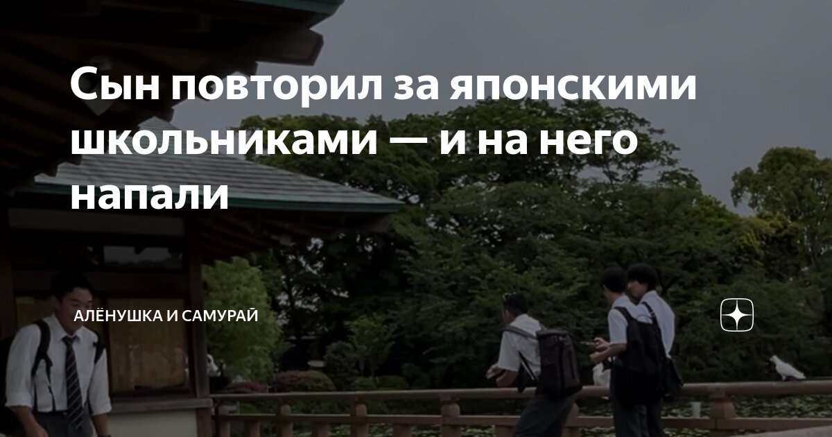Сын повторил за японскими школьниками — и на него напали | Алёнушка и ...