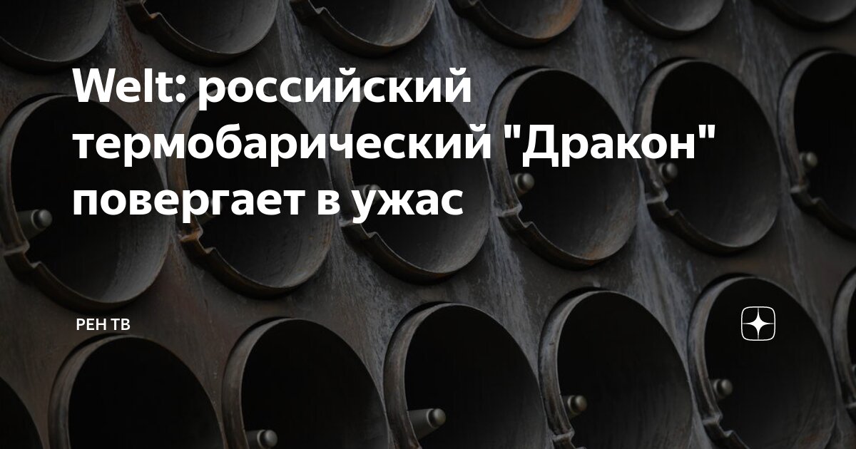 Welt: российский термобарический "Дракон" повергает в ужас | РЕН ТВ | Дзен