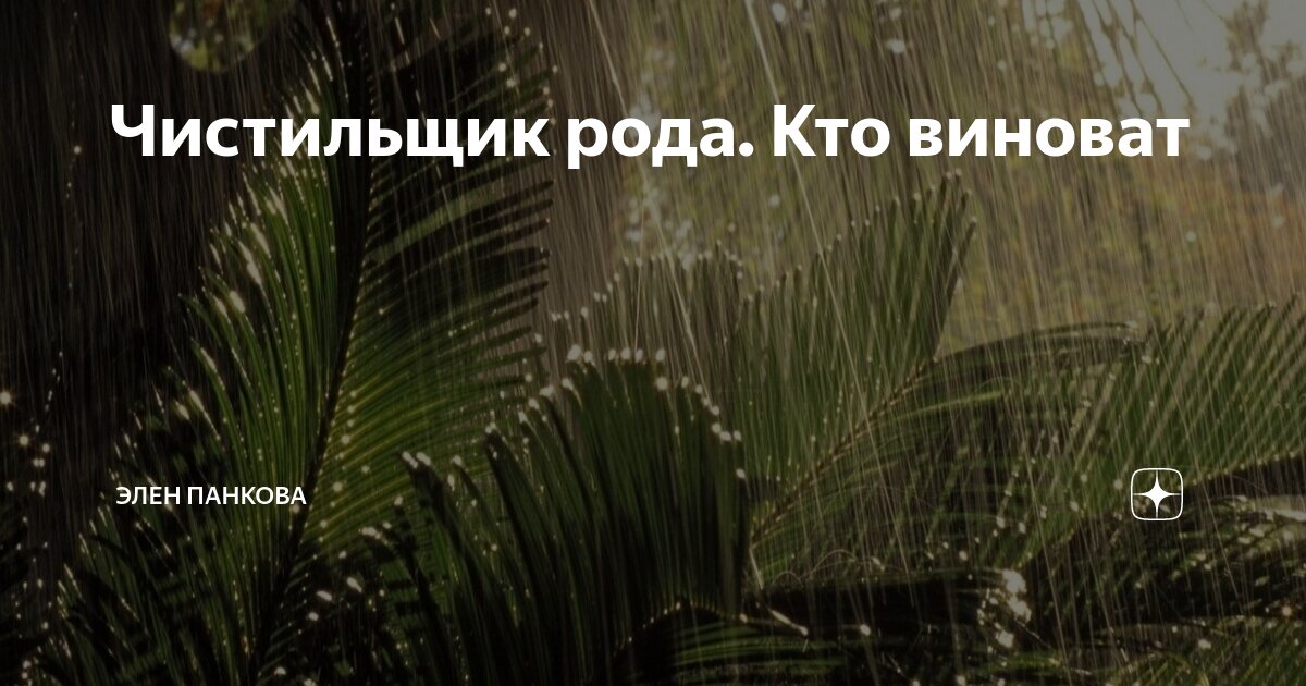 Чистильщик рода. Кто виноват | Элен Панкова | Дзен