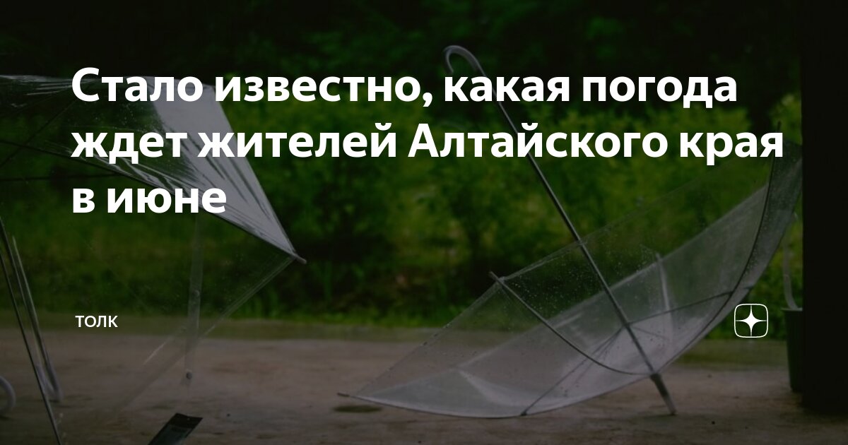Стало известно, какая погода ждет жителей Алтайского края в июне | ТОЛК ...