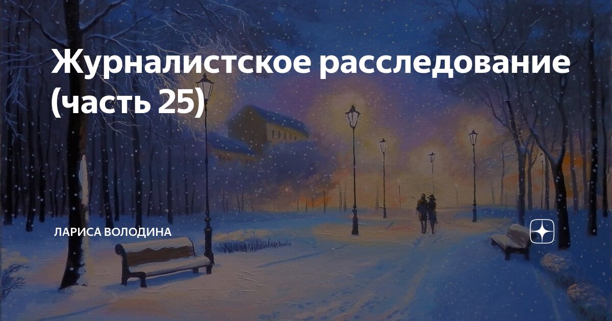 Журналистское расследование (часть 25) | Лариса Володина. Рассказы | Дзен