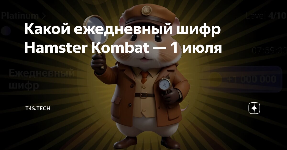 Ежедневный шифр hamster kombat 13 июля