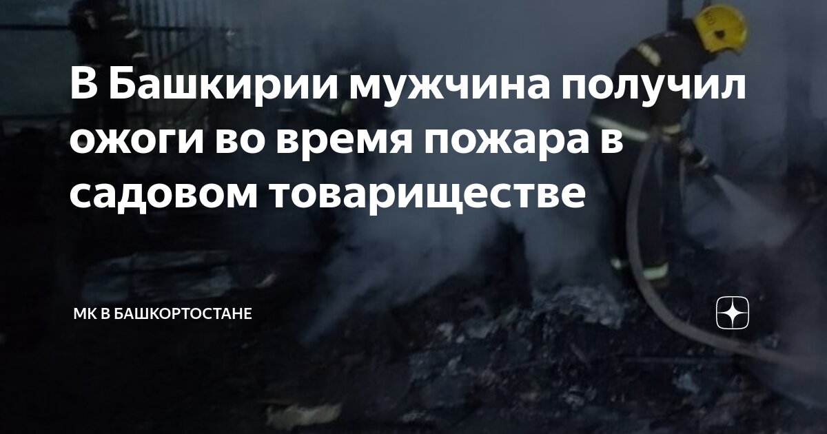 В Башкирии мужчина получил ожоги во время пожара в садовом товариществе