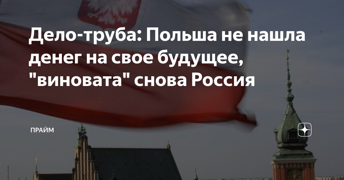 Дело-труба: Польша не нашла денег на свое будущее, "виновата" снова ...