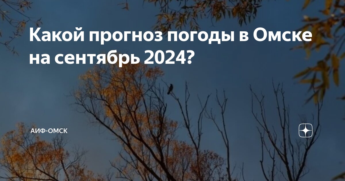 Какой прогноз погоды в Омске на сентябрь 2024? | АиФ-Омск | Дзен