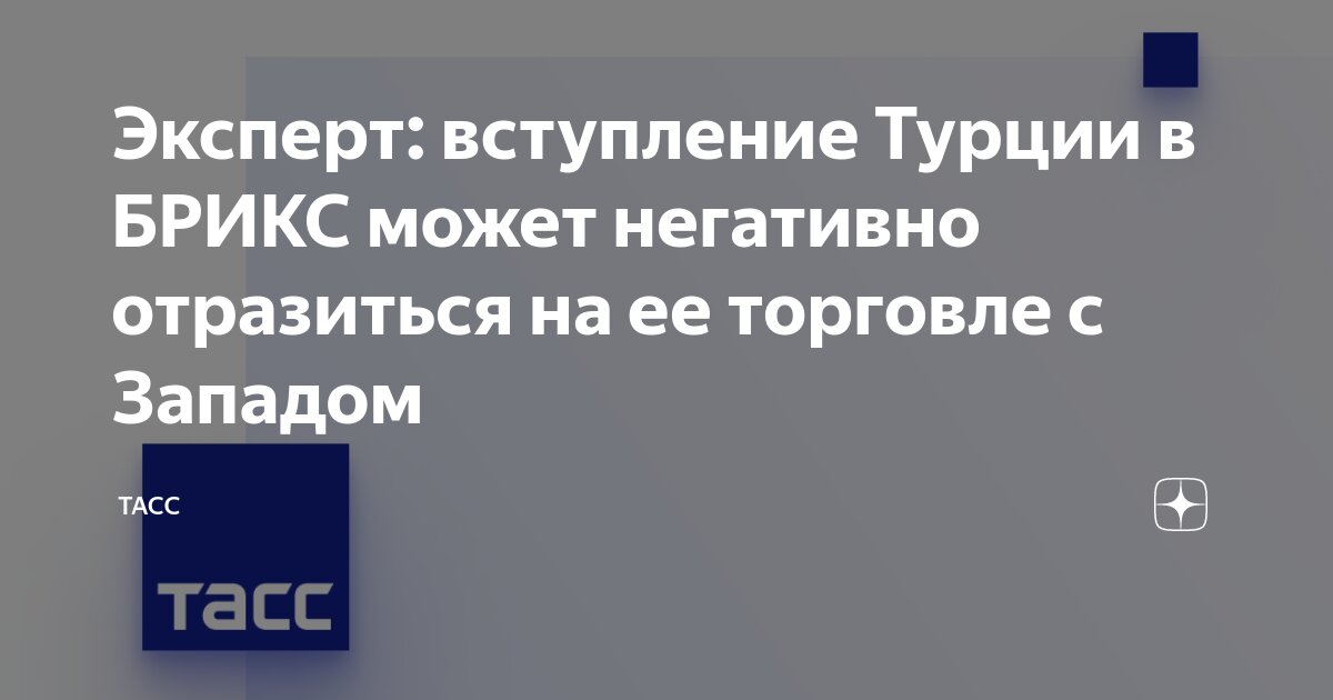 Турция подала в брикс заявку на вступление