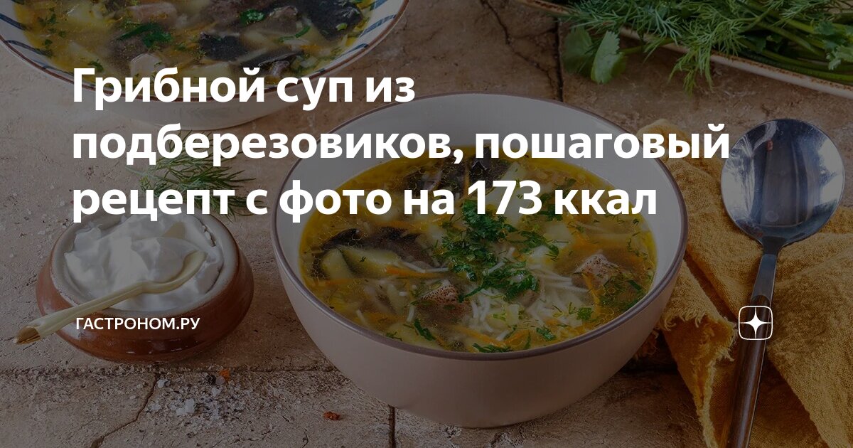 Суп из подберезовиков - калорийность, состав, описание - podarok-55.ru