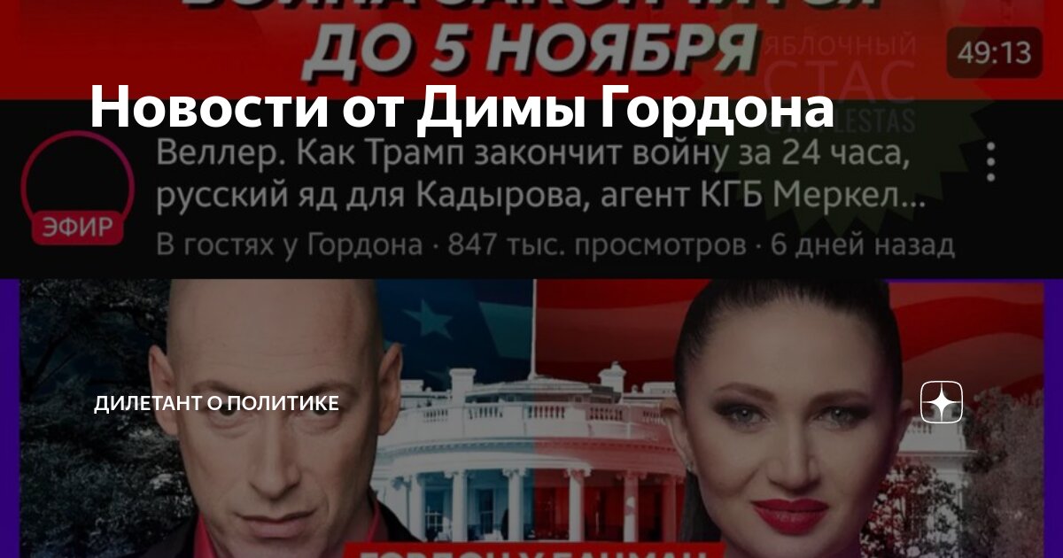 Новости от Димы Гордона | Дилетант о политике | Дзен