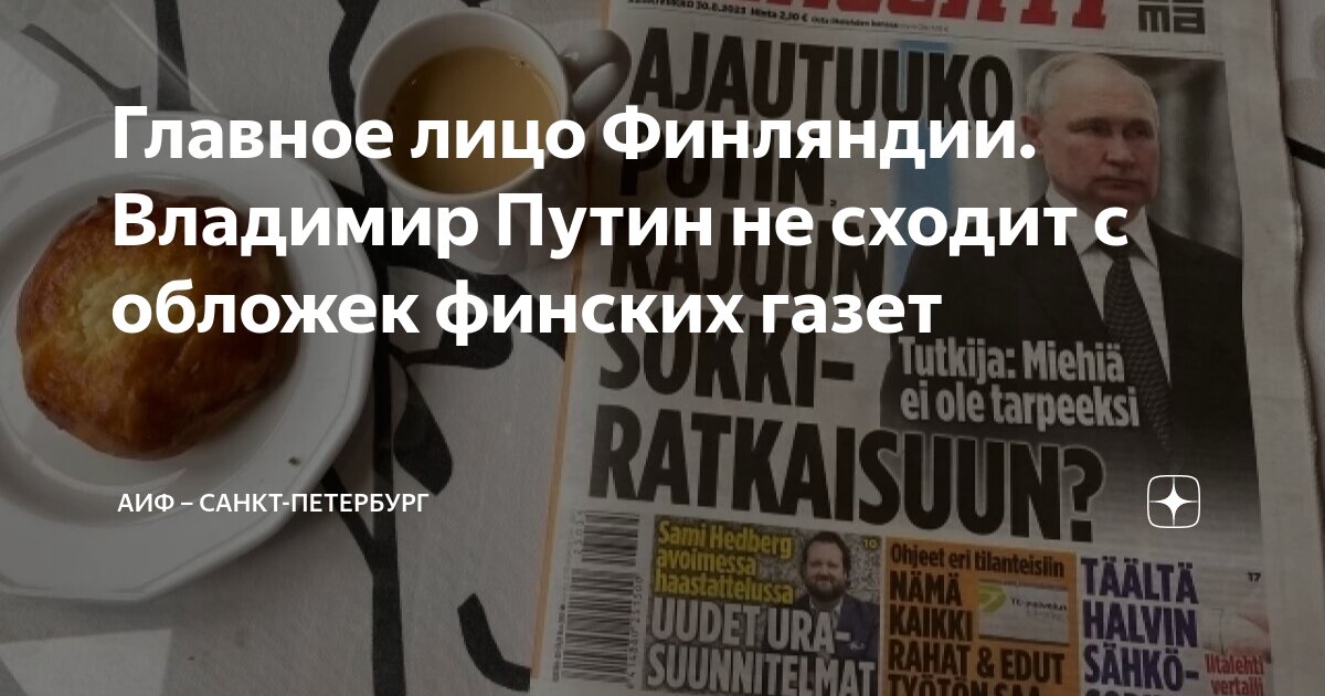 Главное лицо Финляндии. Владимир Путин не сходит с обложек финских ...