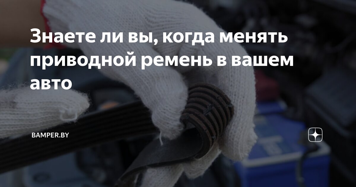 Знаете ли вы, когда менять приводной ремень в вашем авто | Bamper.by | Дзен