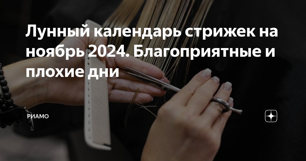 Календарь стрижек на ноябрь Лунный календарь стрижек на ноябрь 2024. Благоприятные и плохие дни РИАМО Дзен