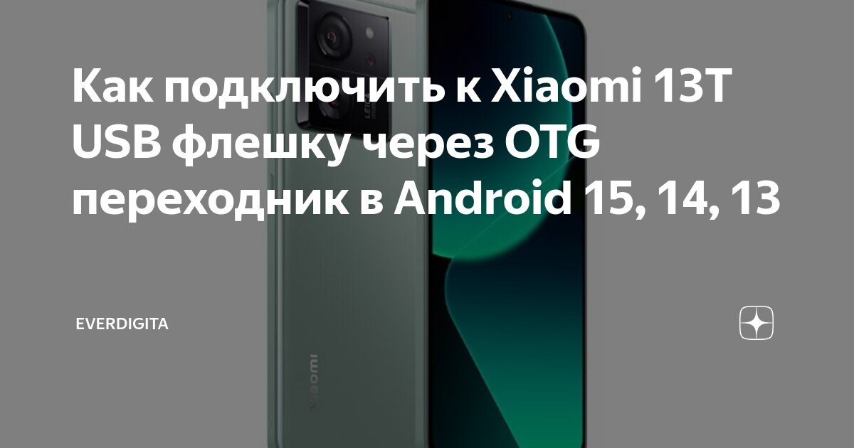 Как подключить приложение телефон Как подключить к Xiaomi 13T USB флешку через OTG переходник в Android 15, 14, 13