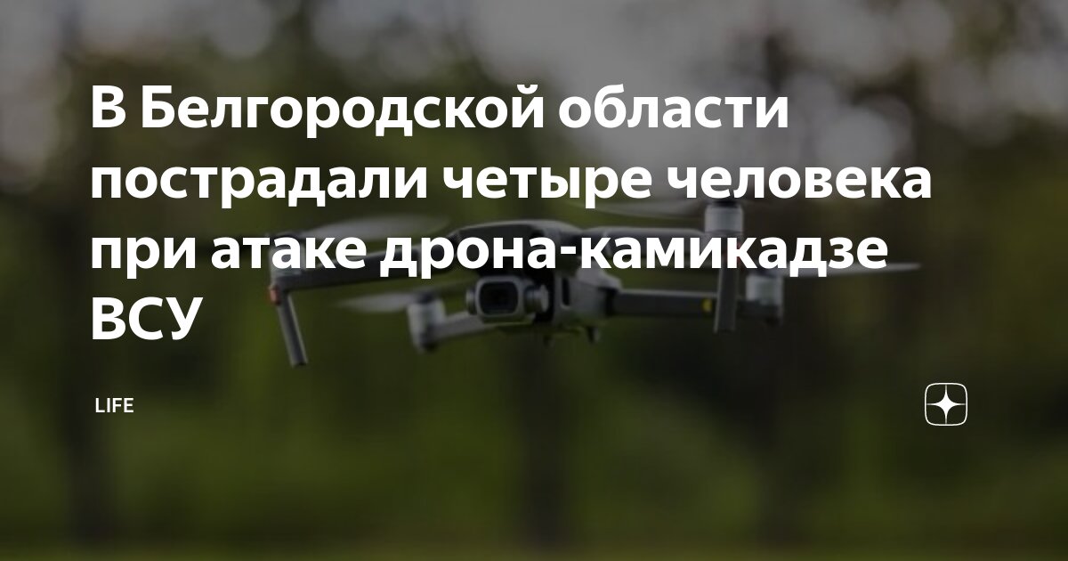 Дрон-камикадзе боевиков атаковал автомобиль с людьми на Белгородчине: двое получили контузию