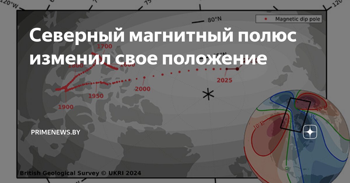 Северный магнитный полюс изменил свое положение | PrimeNews.by | Дзен