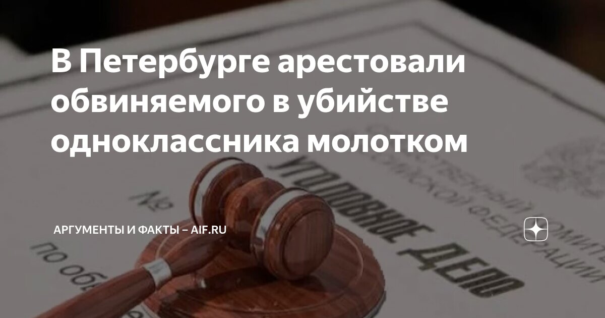 В Петербурге арестовали обвиняемого в убийстве одноклассника молотком ...