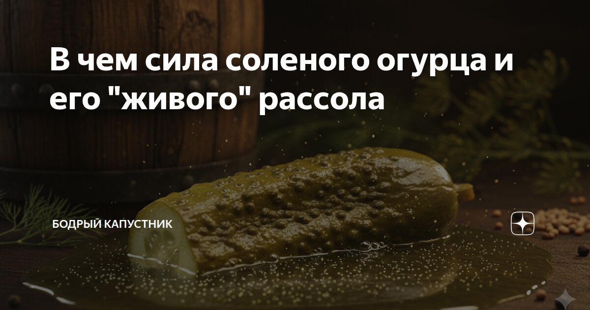 В чем сила соленого огурца и его "живого" рассола