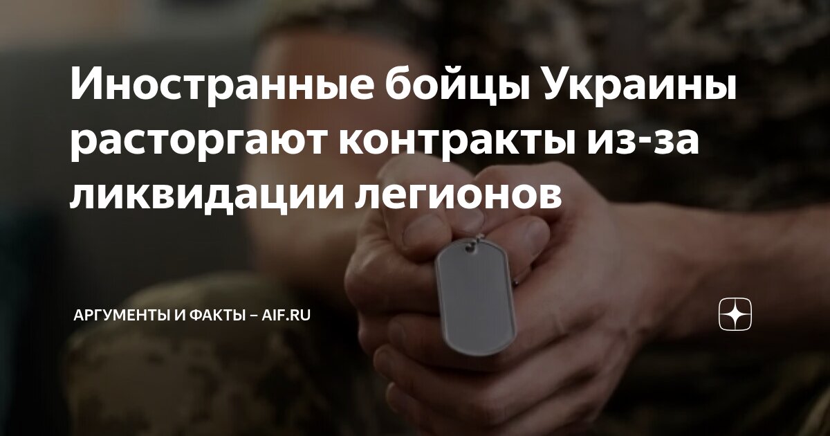 Иностранные бойцы Украины расторгают контракты из-за ликвидации ...
