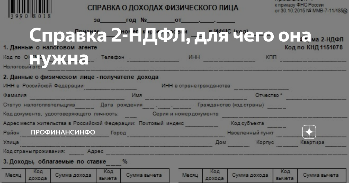 Образец заявления на 2 ндфл с места работы