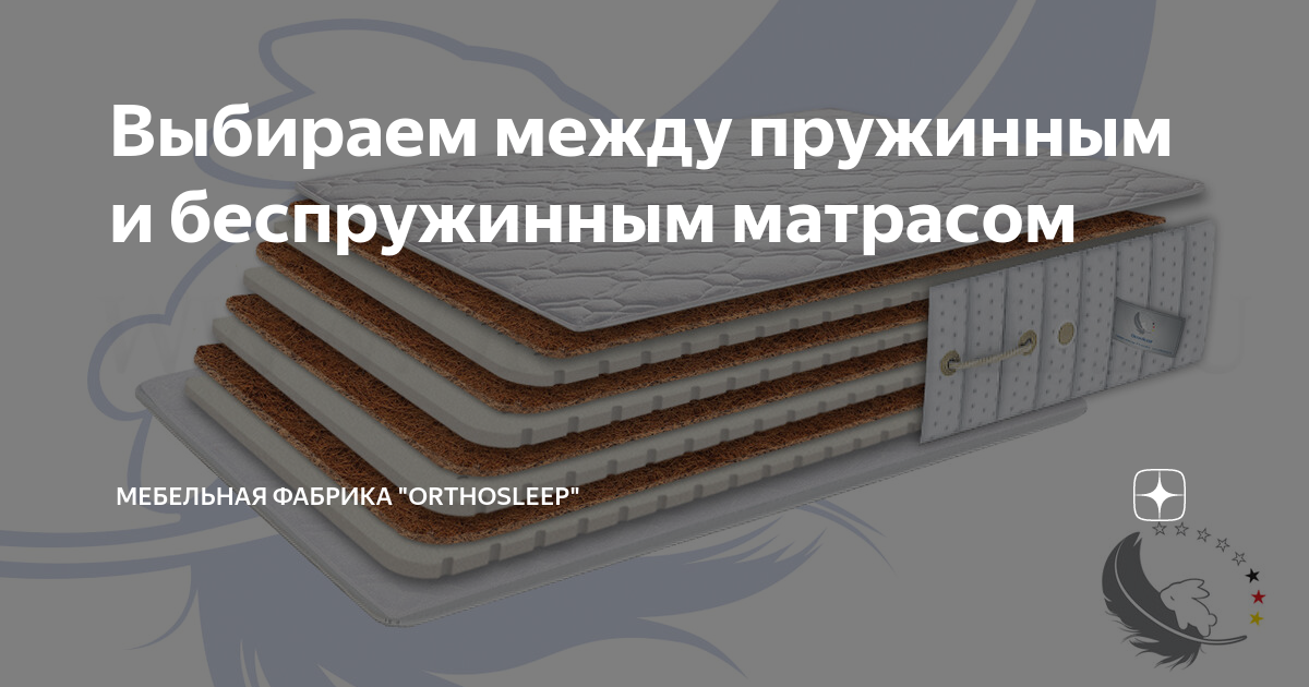 Разница между пружинным и беспружинным матрасом