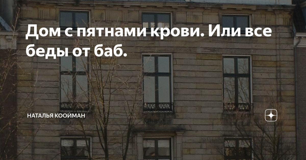 Дом с пятнами крови. Или все беды от баб. | Наталья Коойман | Дзен