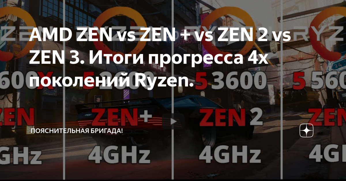 AMD ZEN vs ZEN + vs ZEN 2 vs ZEN 3. Итоги прогресса 4х поколений Ryzen