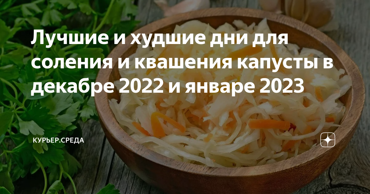 Квашение капусты в феврале 2024 года благоприятные