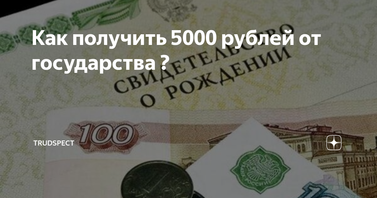 Как получить 5000 рублей от государства ? | Trudspect | Дзен