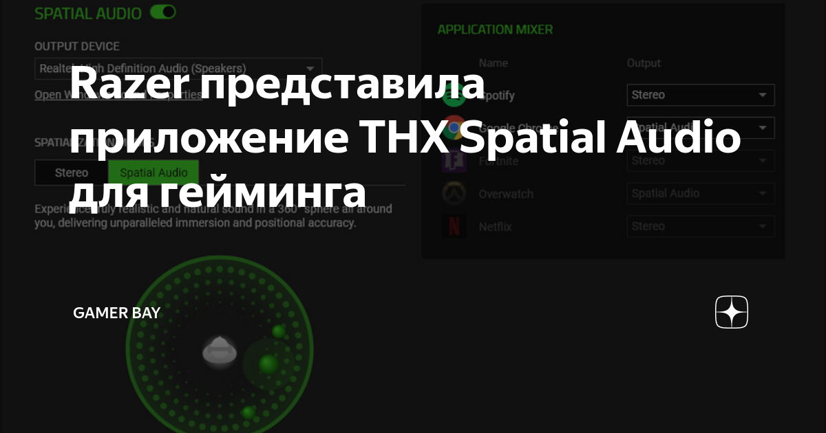 Razer представила приложение THX Spatial Audio для гейминга | Gamer Bay ...