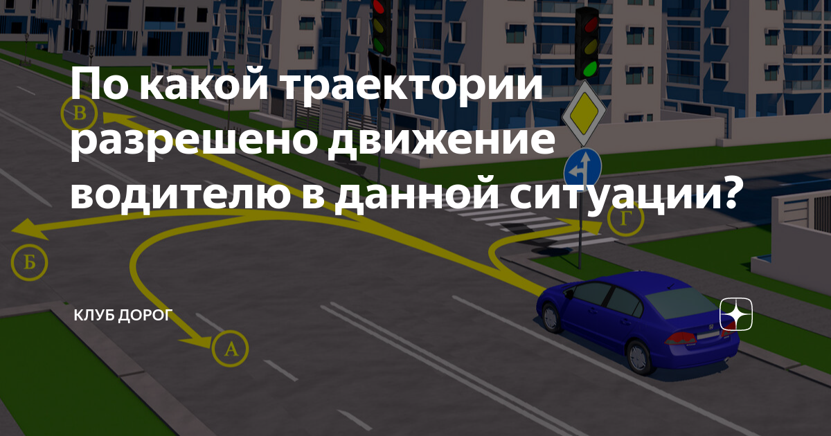По какой траектории водителю разрешается выполнить поворот налево? ПУТЬ Дзен