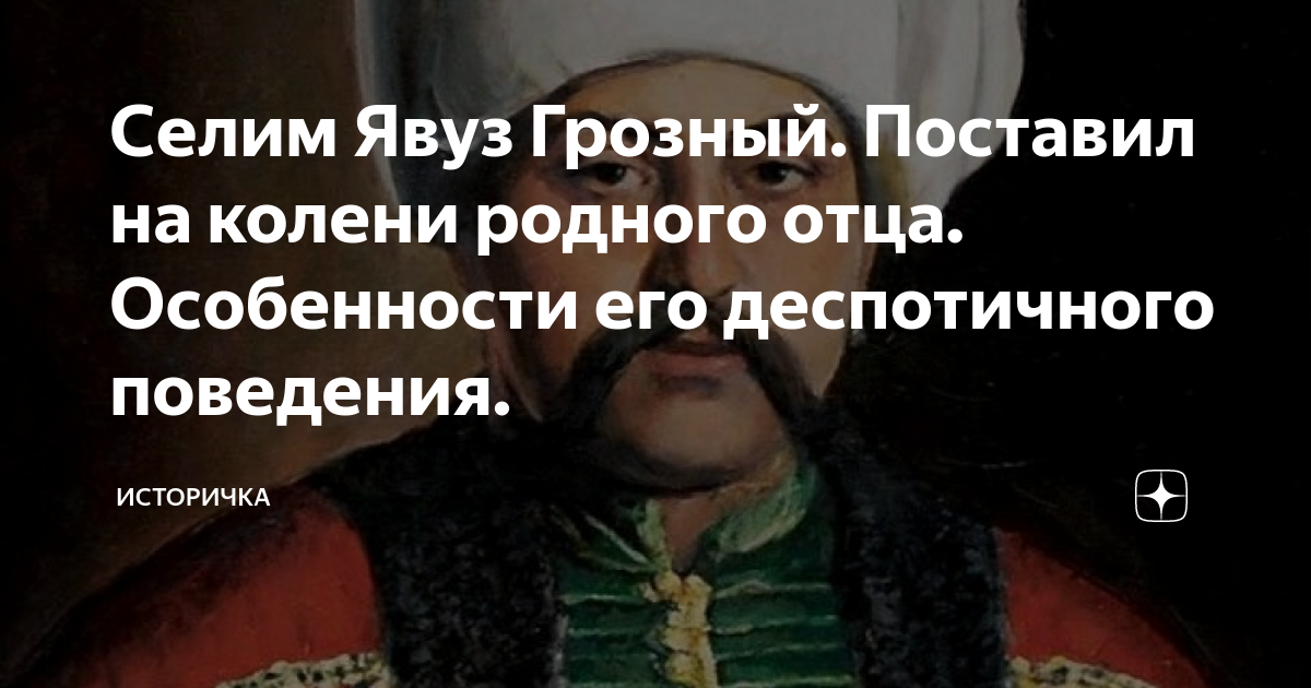Селим Явуз Грозный. Поставил на колени родного отца. Особенности его ...