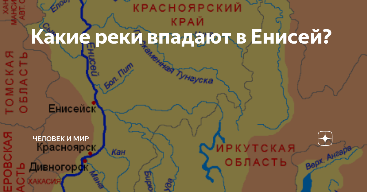 Карта красноярского края с реками