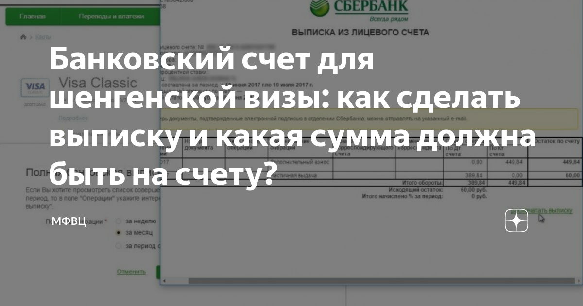 Банковский счет для шенгенской визы: как сделать выписку и какая сумма ...
