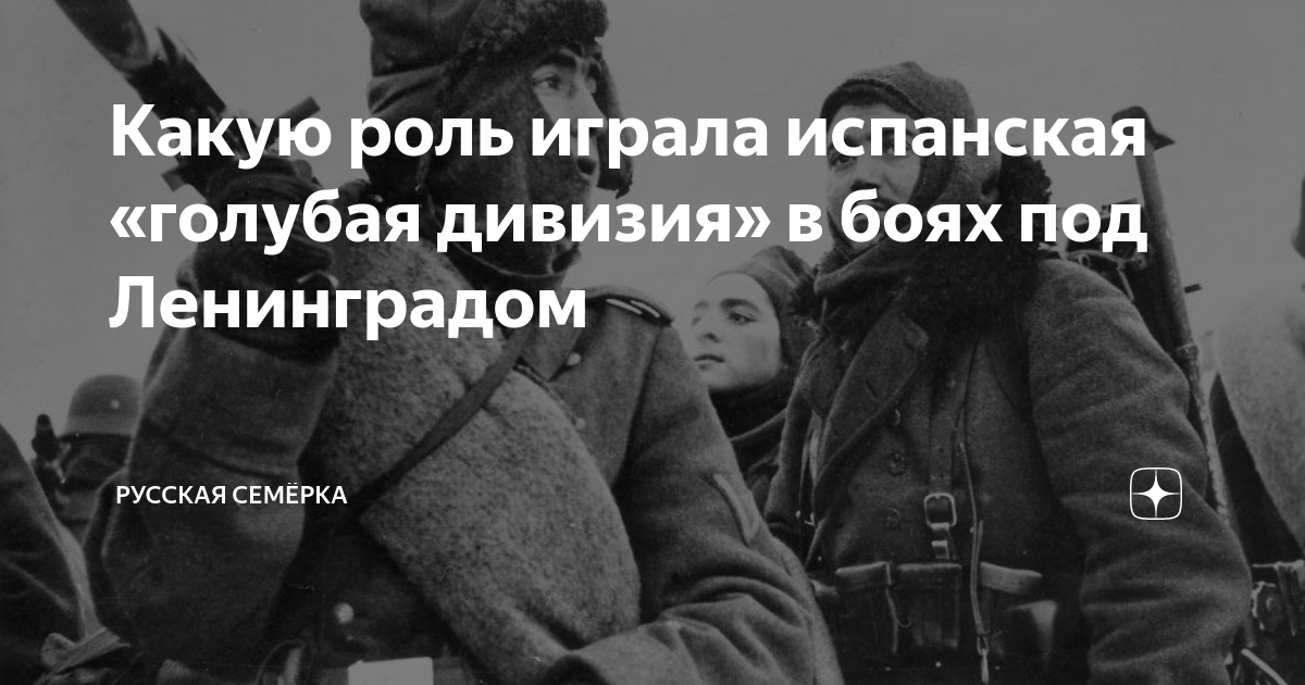 Какую роль играла испанская «голубая дивизия» в боях под Ленинградом ...